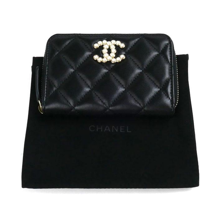 CHANEL（シャネル） マトラッセ COCO パール コインケース ブラック