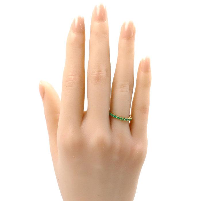 ビズー BIZOUX K18YG イエローゴールド リング・指輪 エメラルド0.45ct