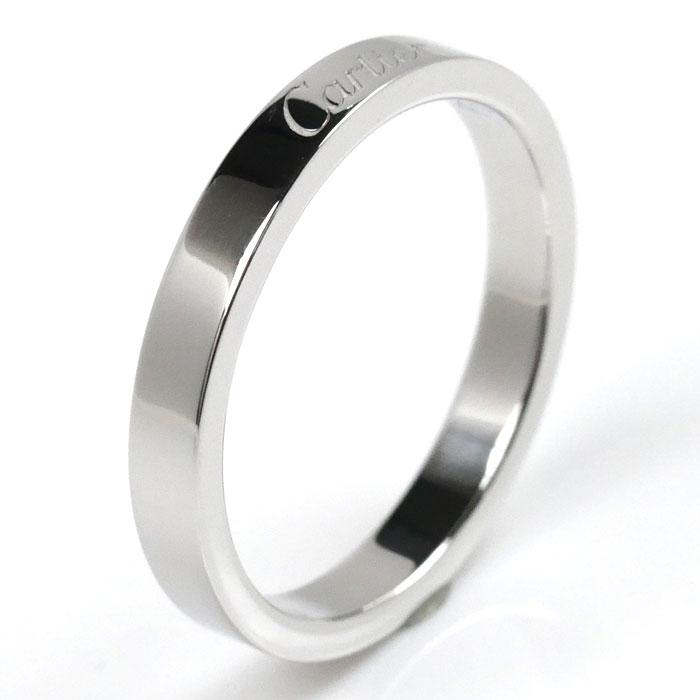 Cartier（カルティエ） Pt950プラチナ エングレーブド リング・指輪