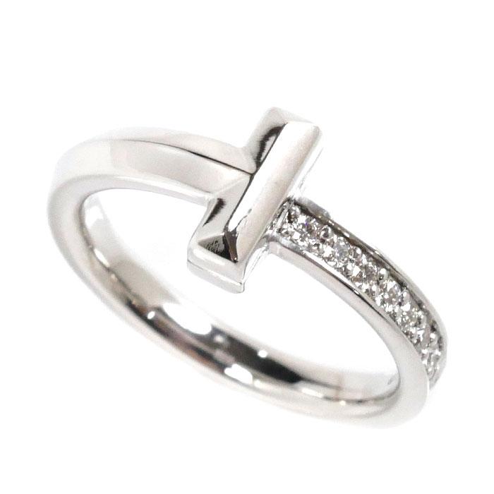 TIFFANY&Co. ティファニー K18WG Tワン ナロー ダイヤ リング・指輪  
