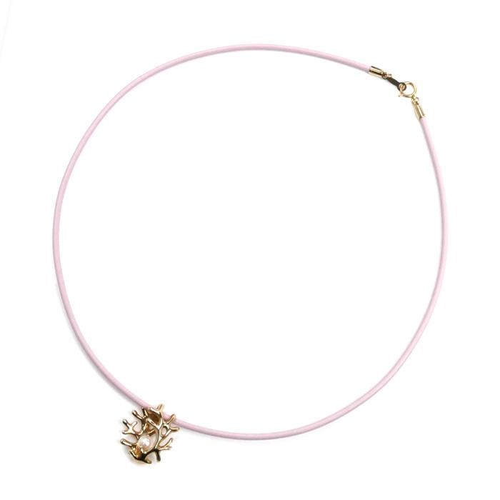 MIKIMOTO（ミキモト） K18PG コードネックレス パール 珊瑚モチーフ