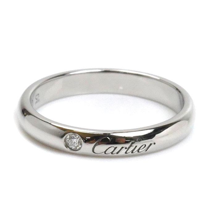 Cartier CARTIER カルティエ Pt950プラチナ ウェディング 1P ダイヤ  