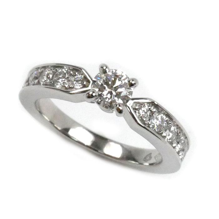 CHAUMET Chaumet ショーメ Pt950 プリュム ソリテール ダイヤ