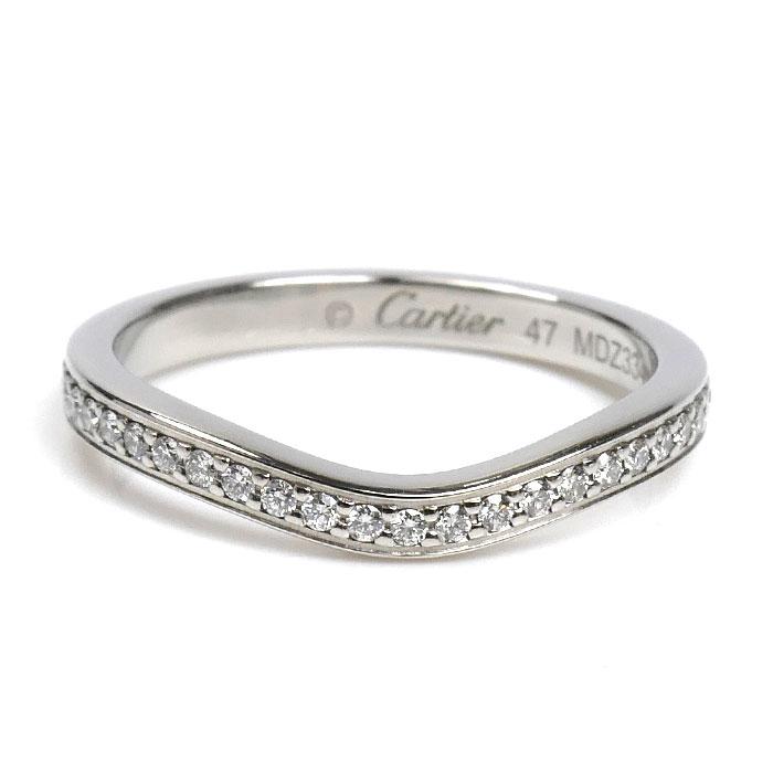 【新品仕上げ】カルティエ　バレリーナ ダイヤモンド プラチナ リング　8号 Cartier（カルティエ） Pt950プラチナ バレリーナ カーブ ハーフ