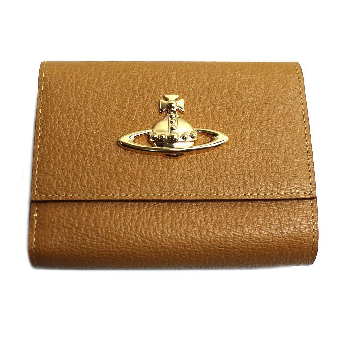Vivienne Westwood ヴィヴィアンウエストウッド 三つ折り財布 キャメル