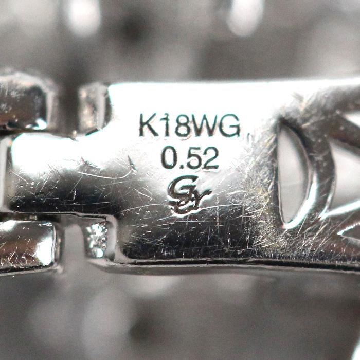 ゆきざき K18WG ホワイトゴールド ダブルトップ ダイヤ ペンダント