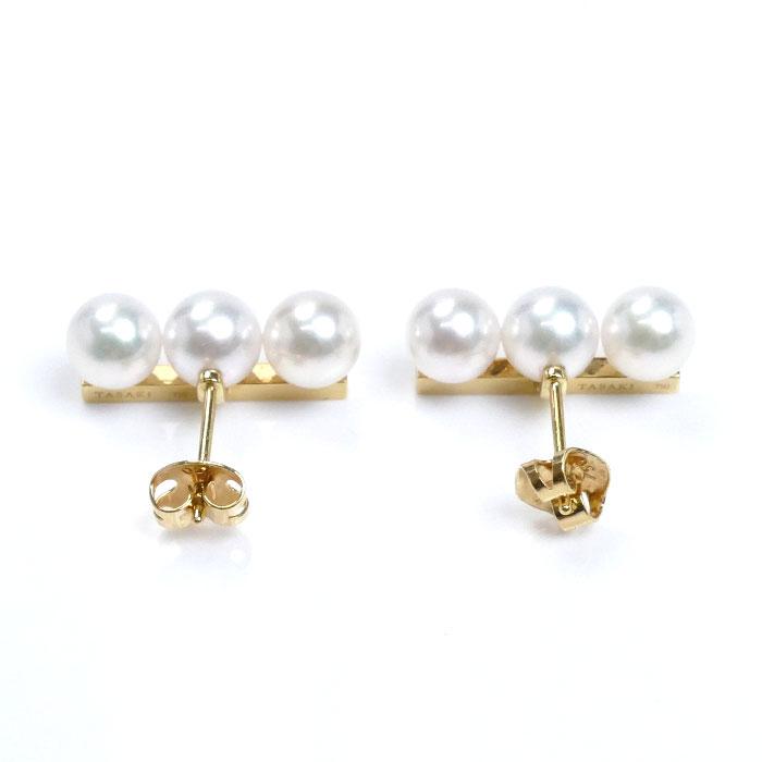 TASAKI タサキ K18YG イエローゴールド バランス ネオ パール ピアス E