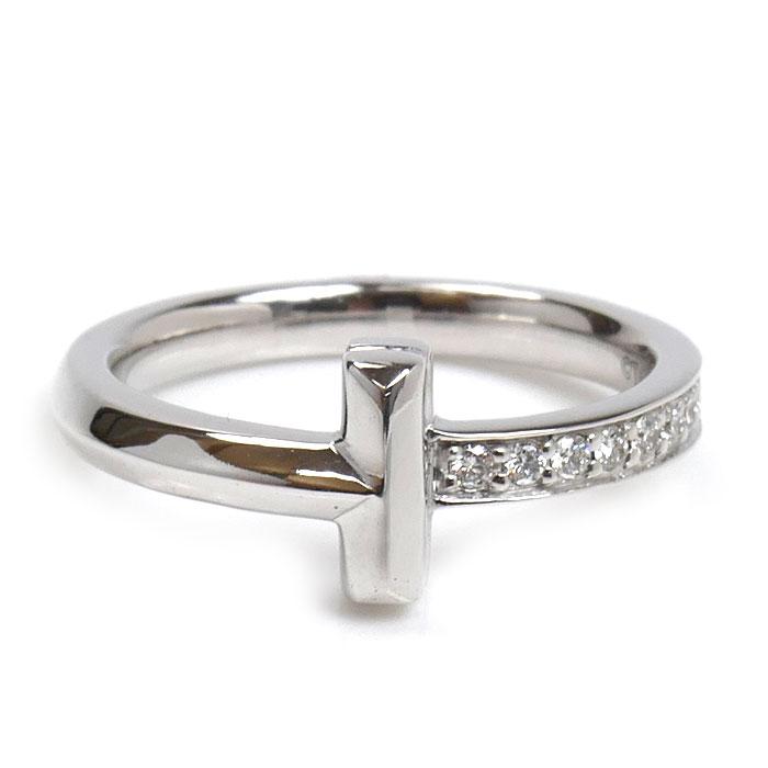 TIFFANY&Co.（ティファニー） K18WG ホワイトゴールド Tワン ナロー