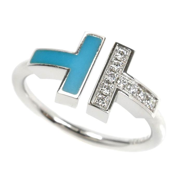 TIFFANY&Co.（ティファニー） K18WG Tワイヤー ダイヤ ターコイズ