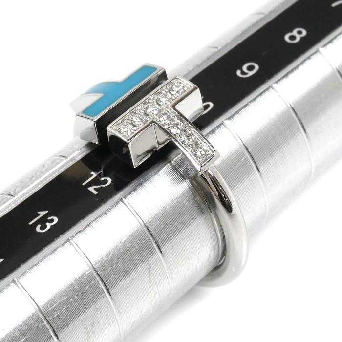 TIFFANY&Co.（ティファニー） K18WG Tワイヤー ダイヤ ターコイズ