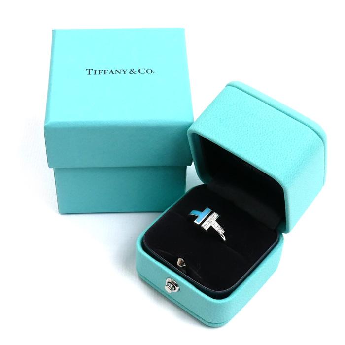 TIFFANY&Co.（ティファニー） K18WG Tワイヤー ダイヤ ターコイズ