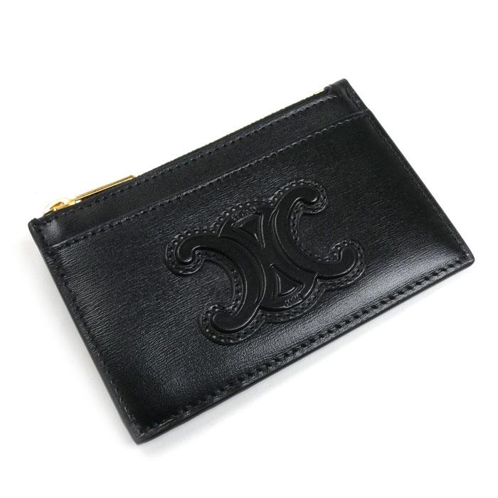 CELINE セリーヌ トリオンフ レザー キュイル コインケース ブラック  