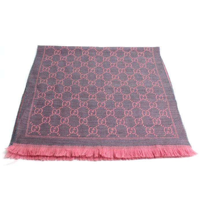 GUCCI（グッチ） GG マフラー グレー×ピンク 133483 3G200 1272