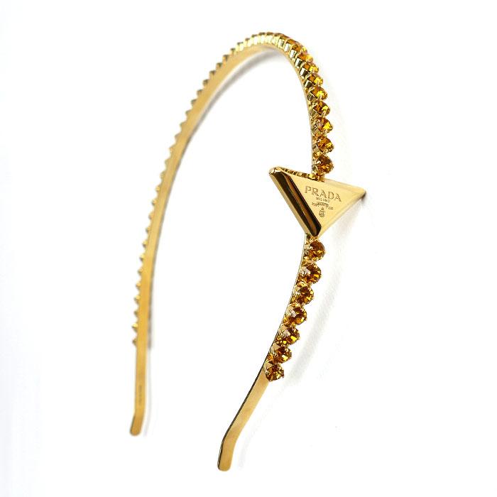 PRADA クリスタルカチューシャ Prada black satin & silver crystal headband - The Cat's Meow