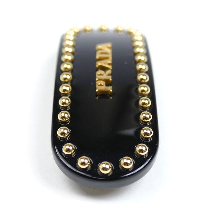 PRADA（プラダ） プラスチック 真鍮 ロゴ プレックス ヘアクリップ