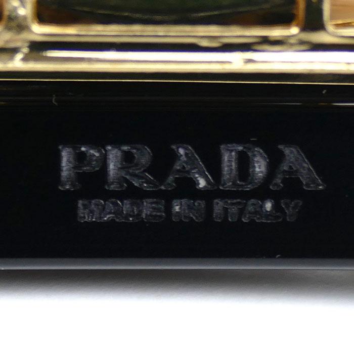 PRADA（プラダ） プラスチック 真鍮 ロゴ プレックス ヘアクリップ