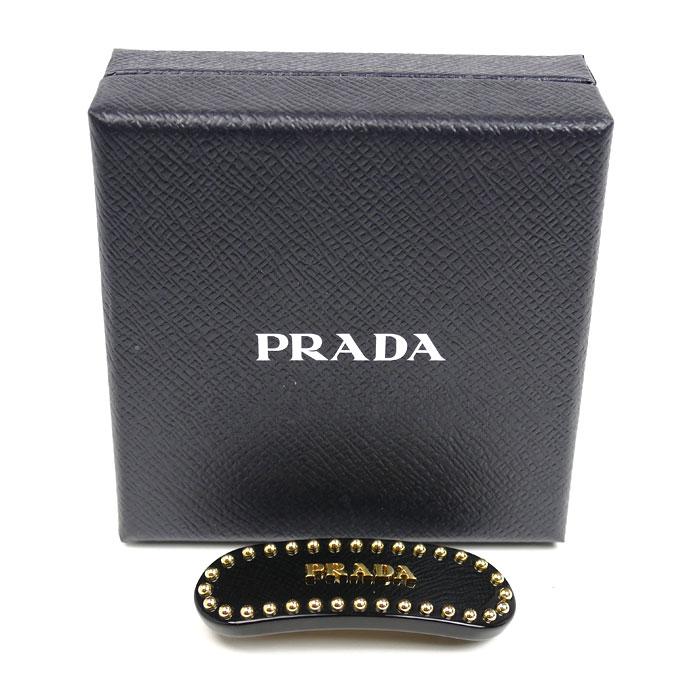 PRADA（プラダ） プラスチック 真鍮 ロゴ プレックス ヘアクリップ