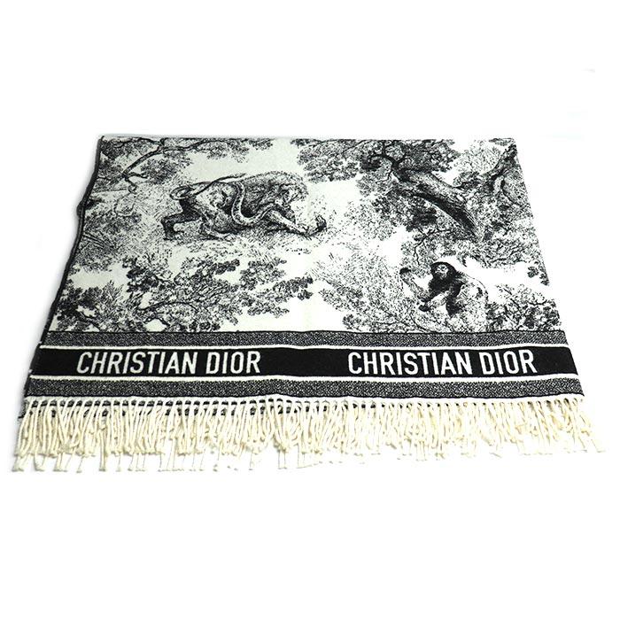 Christian Dior ベージュ ロゴストール Christian Dior (クリスチャン ディオール) 大判ロゴストール