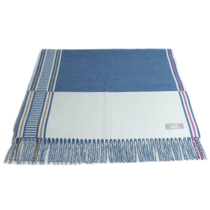 HERMES エルメス リジエール ストール ブルー・シエル / イヴォワール  