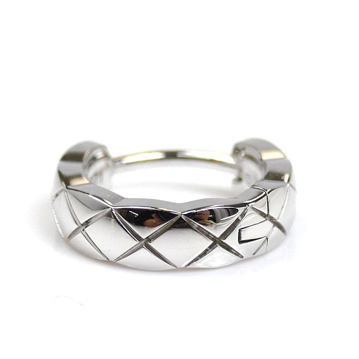 CHANEL ココクラッシュ WG シングル ピアス 2個 CHANEL シャネル K18WG ホワイトゴールド ココクラッシュ