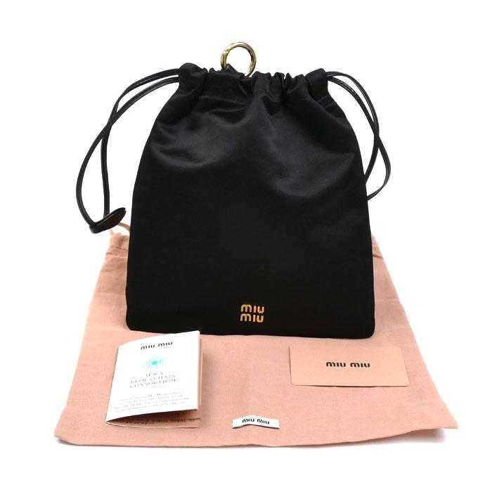 美品 MIU MIU ミュウミュウ ロゴ 5NG010 レザー ポーチ ブラック miu miu（ミュウミュウ） ダッチェス ポーチ ブラック 5NG010 2CTB