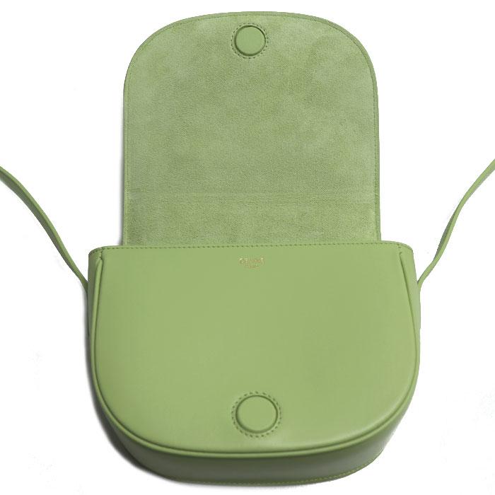 CELINE セリーヌ フォルコ キュイル トリオンフ ショルダーバッグ グリーン Light Jade 198263DU3.15LJ レディース【中古】【美品】 CELINE - CELINE セリーヌ フォルコ キュイル トリオンフ ショルダー