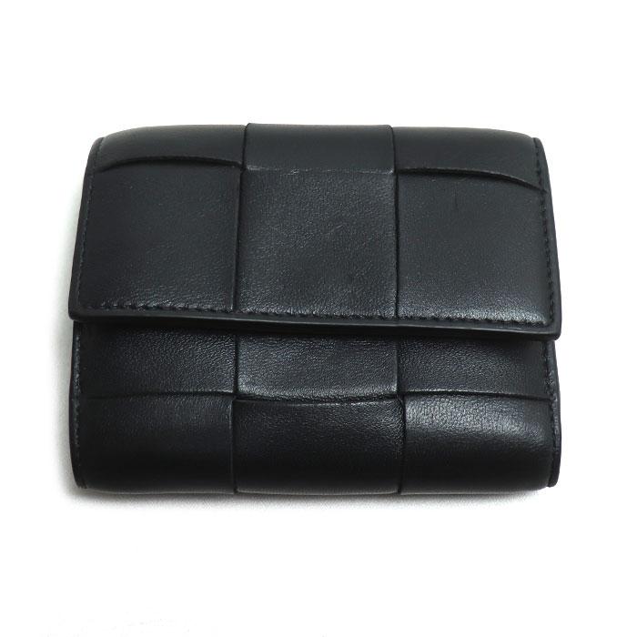 ◇ボッテガヴェネタ◇レザー/マキシイントレチャート/コンパクトウォレット/財布 ◇ボッテガヴェネタ◇レザー/マキシイントレチャート/コンパクト