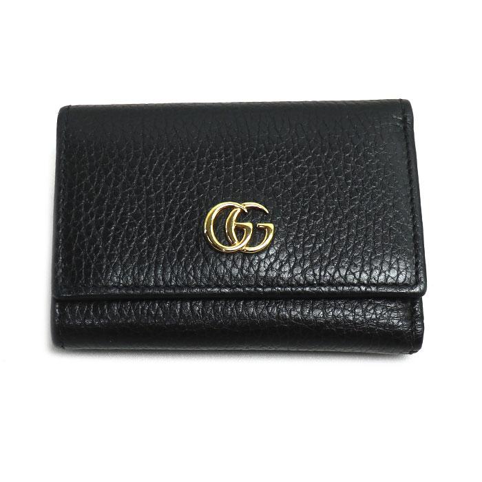 GUCCI グッチ GGマーモント コンパクトウォレット 三つ折り財布 ブラック 644407 レディース【中古】【美品】 GUCCI（グッチ） GGマーモント コンパクトウォレット 三つ折り財布