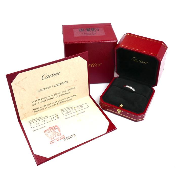 Cartier カルティエ Pt950 正規品 保証書・箱付 ウェディングリング Cartier（カルティエ） Pt950プラチナ ウェディング 1Pダイヤ
