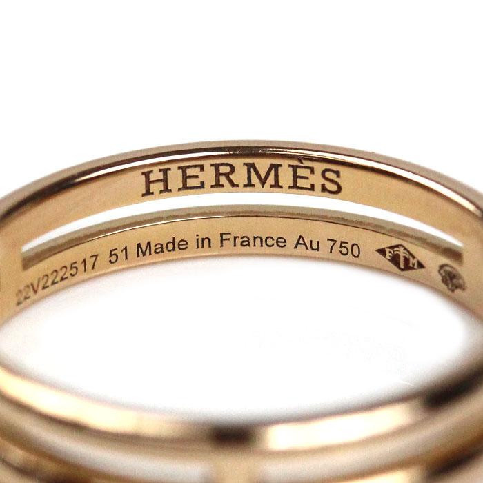 HERMES（エルメス） K18PG ピンクゴールド アリアンヌ リング・指輪
