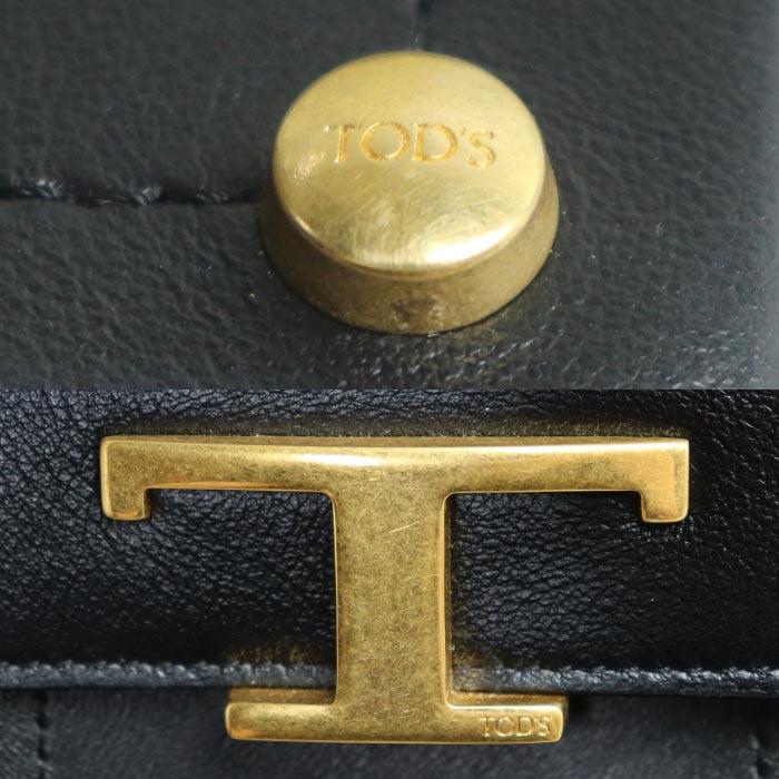 TOD’S トッズ Tタイムレス ショルダーバッグ フォンポーチ ブラック XAWTSAOV302RORB999 スマホケース レディース【中古】 TOD'S トッズ Tタイムレス ショルダーバッグ フォンポーチ ブラック