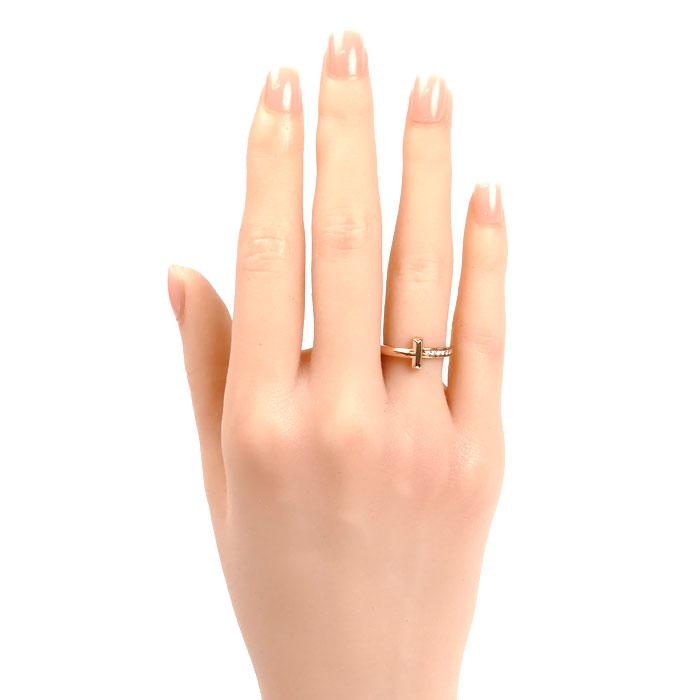 TIFFANY&Co.（ティファニー） K18PG ピンクゴールド Tワン ナロー