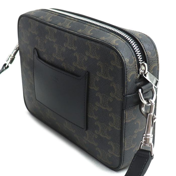 CELINE セリーヌ トリオンフ キャンバス スモール メッセンジャー ショルダーバッグ ブラック 113942EVJ.38SI メンズ 中古_1
