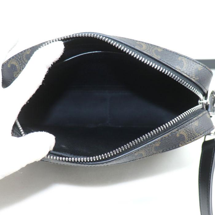 CELINE セリーヌ トリオンフ キャンバス スモール メッセンジャー ショルダーバッグ ブラック 113942EVJ.38SI メンズ 中古_2