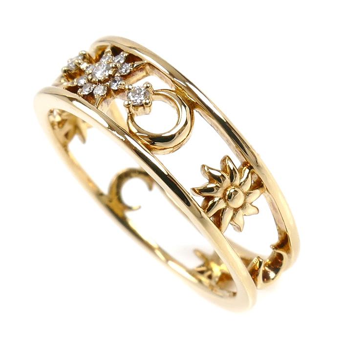 STAR JEWELRY スタージュエリー K18YG イエローゴールド MOON&SUN