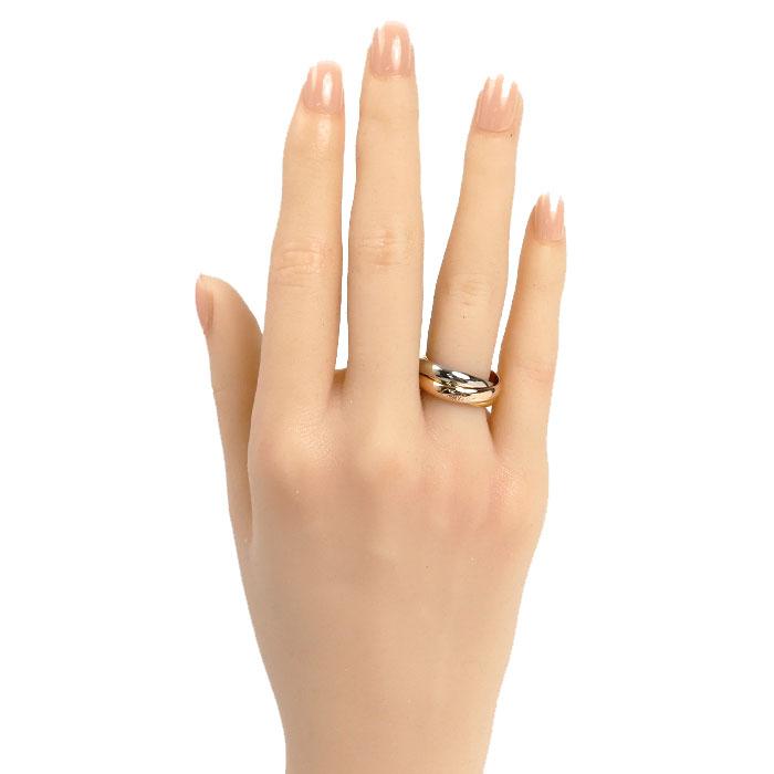 のじこ12号 カルティエ K18YG WG PG トリニティ リング Cartier（カルティエ） K18YG/PG/WG トリニティ リング・指輪 12号 52