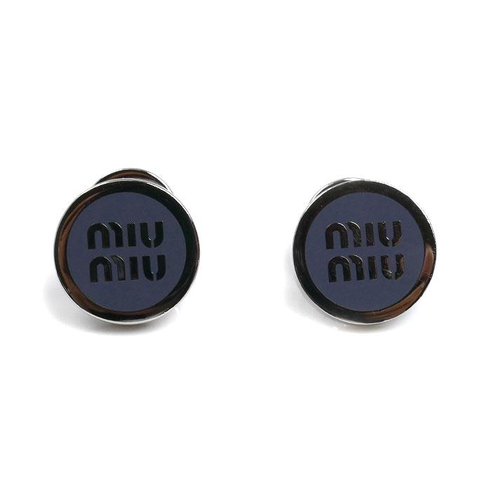 miu miu（ミュウミュウ） メタル エナメル ロゴ ピアス 5JO912 2F6T