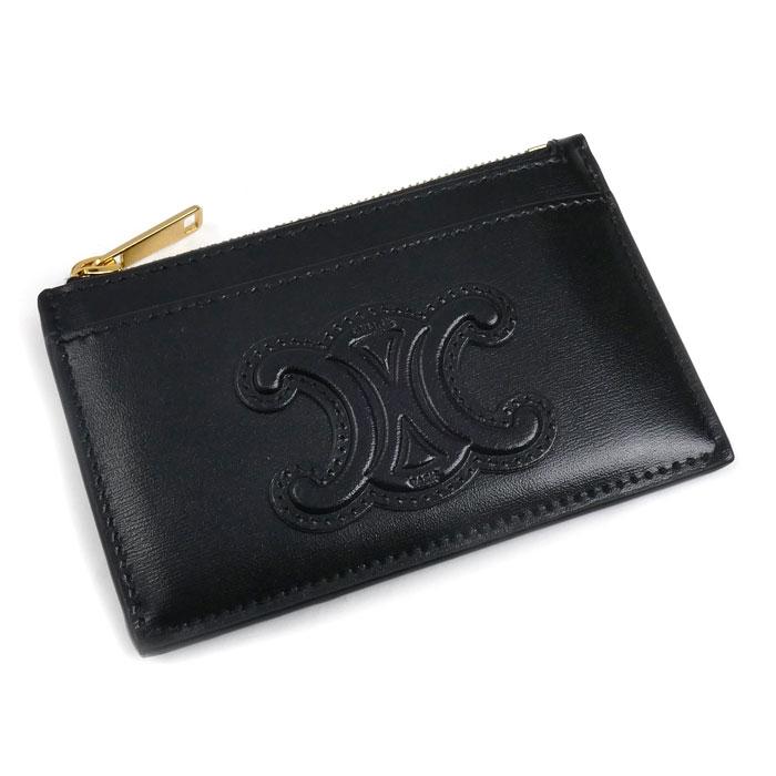 CELINE セリーヌ トリオンフ レザー ケース ブラック coin CELINE（セリーヌ） トリオンフ コインケース ブラック 10K583EMH.38NO