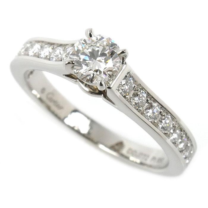 カルティエ ハーフエタニティー ダイヤモンド リング Pt950 ♯48 Cartier（カルティエ） Pt950 ソリテール 1895 ハーフエタニティ
