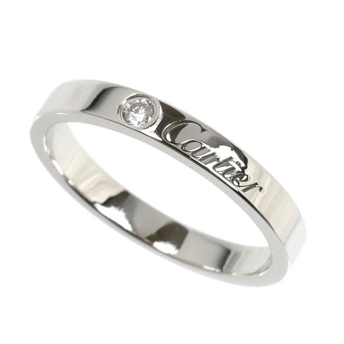 Cartier（カルティエ） Pt950プラチナ エングレーブド 1P ダイヤ