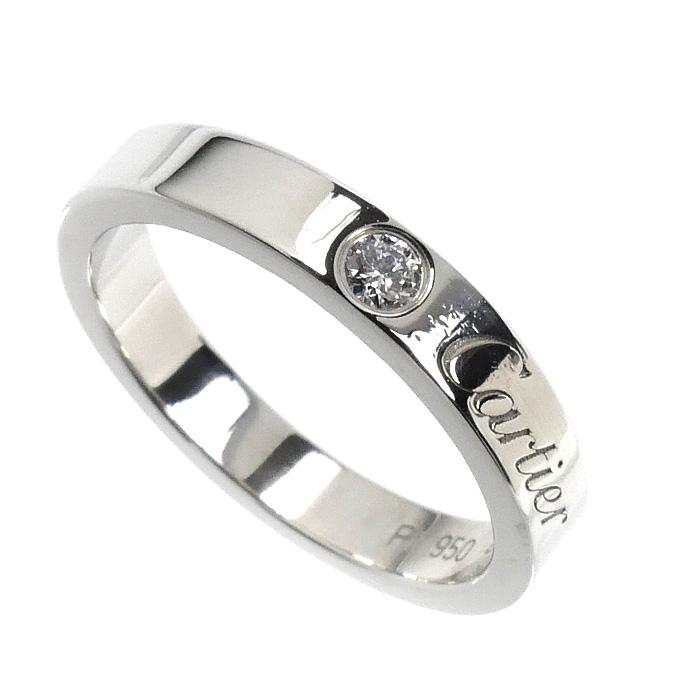 Cartier（カルティエ） Pt950プラチナ エングレーブド 1P ダイヤ