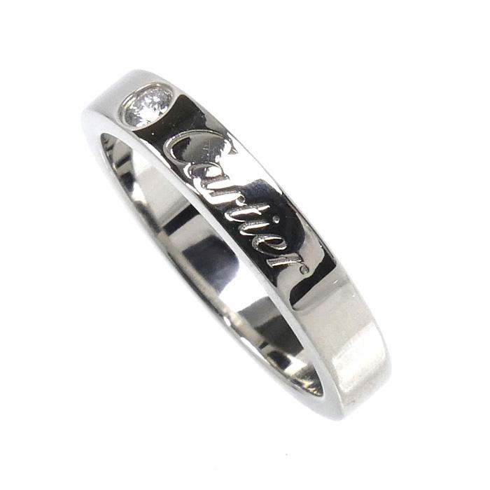【美品】Cartier カルティエ PT950 リング 約6号 Cartier（カルティエ） Pt950プラチナ エングレーブド 1P ダイヤ