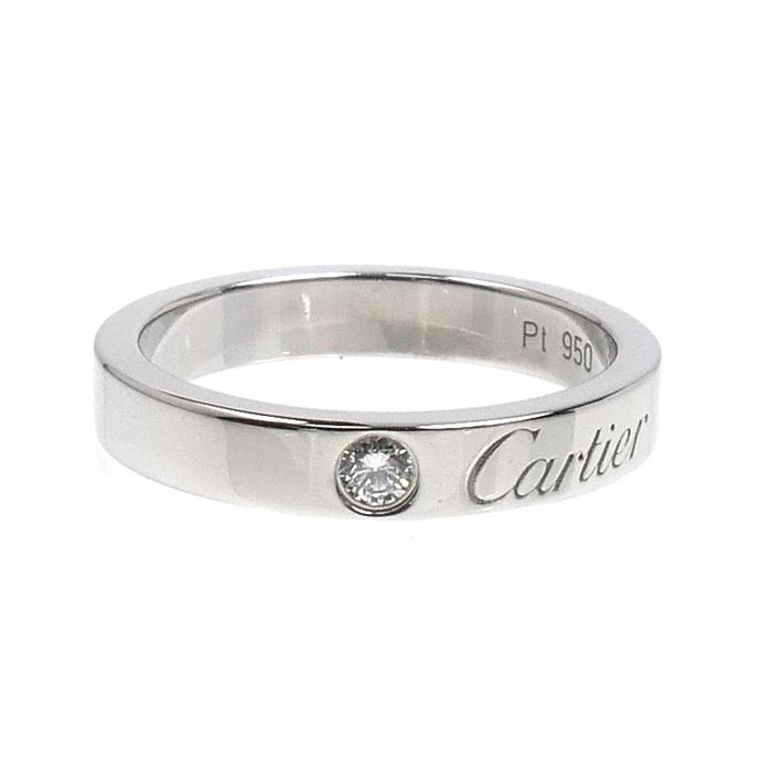 Cartier（カルティエ） Pt950プラチナ エングレーブド 1P ダイヤ