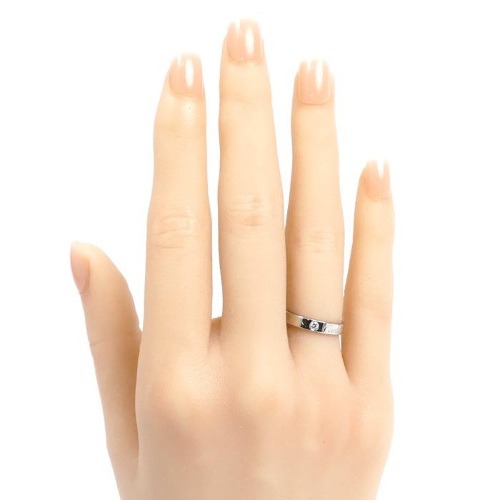 Cartier（カルティエ） Pt950プラチナ エングレーブド 1P ダイヤ