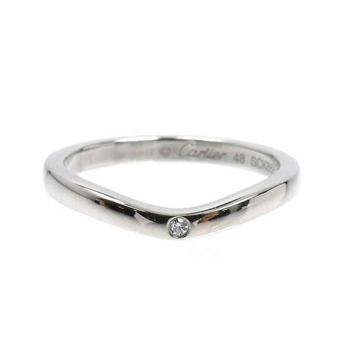 Cartier（カルティエ） Pt950 バレリーナ カーブ ウェデング 3P ダイヤ
