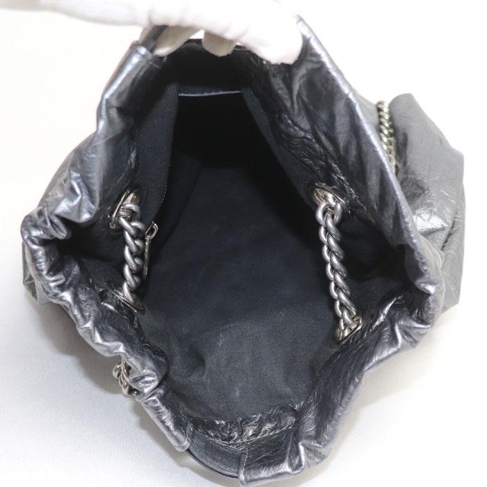 バレンシアガ BALENCIAGA クラッシュトート レザー 2way チェーン ショルダーバッグ【中古】 BALENCIAGA（バレンシアガ） ショルダーバッグ CRUSH TOTE M