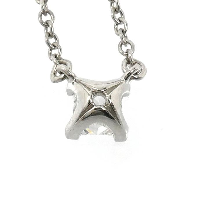 TIFFANY&Co. ティファニー Pt950プラチナ プリンセスカット ネックレス ダイヤモンド0.20ct 2.4g 40cm レディース 中古 美品