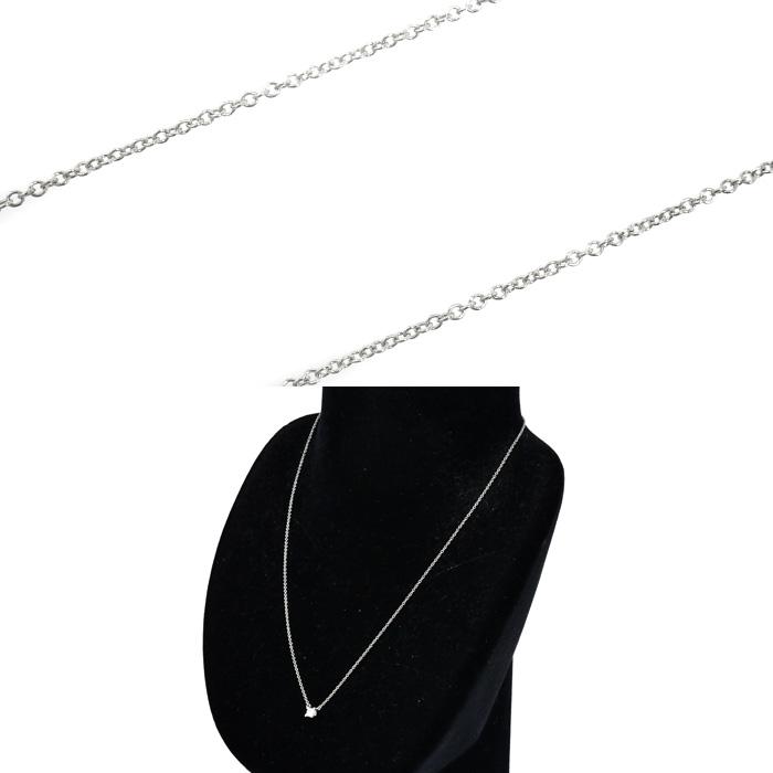 TIFFANY&Co. ティファニー Pt950プラチナ プリンセスカット ネックレス ダイヤモンド0.20ct 2.4g 40cm レディース 中古 美品