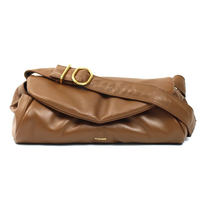 JIL SANDER ジルサンダー カン ノーロ パディング グランデ ショルダーバッグ ブラウン J08WD0056 レディース【中古】 JIL SANDER（ジルサンダー） カン ノーロ パディング グランデ