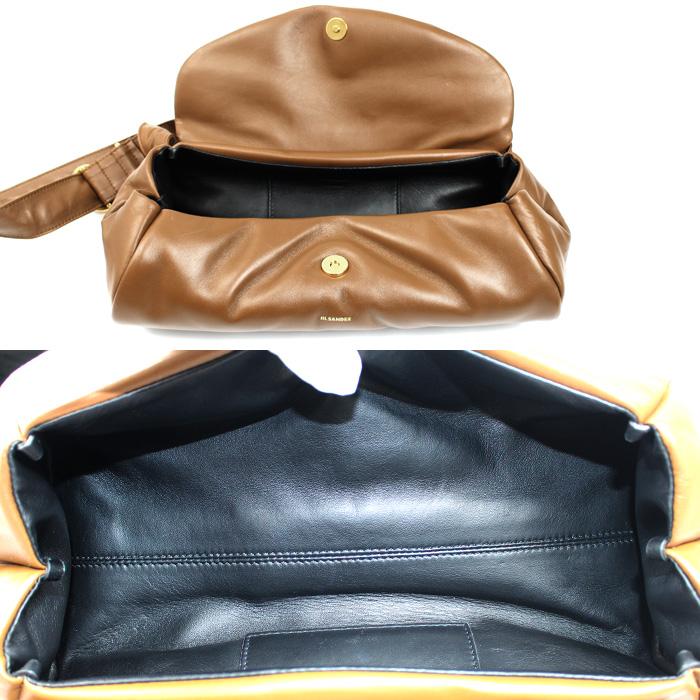 JIL SANDER ジルサンダー カン ノーロ パディング グランデ ショルダーバッグ ブラウン J08WD0056 レディース【中古】 JIL SANDER（ジルサンダー） カン ノーロ パディング グランデ